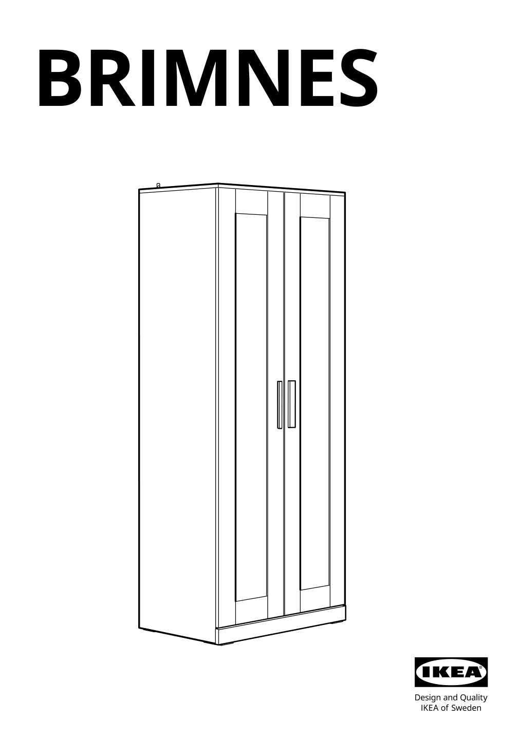 Assembly instructions for IKEA Brimnes wardrobe with 2 doors white | Page 1 - IKEA BRIMNES wardrobe with 2 doors 305.747.99