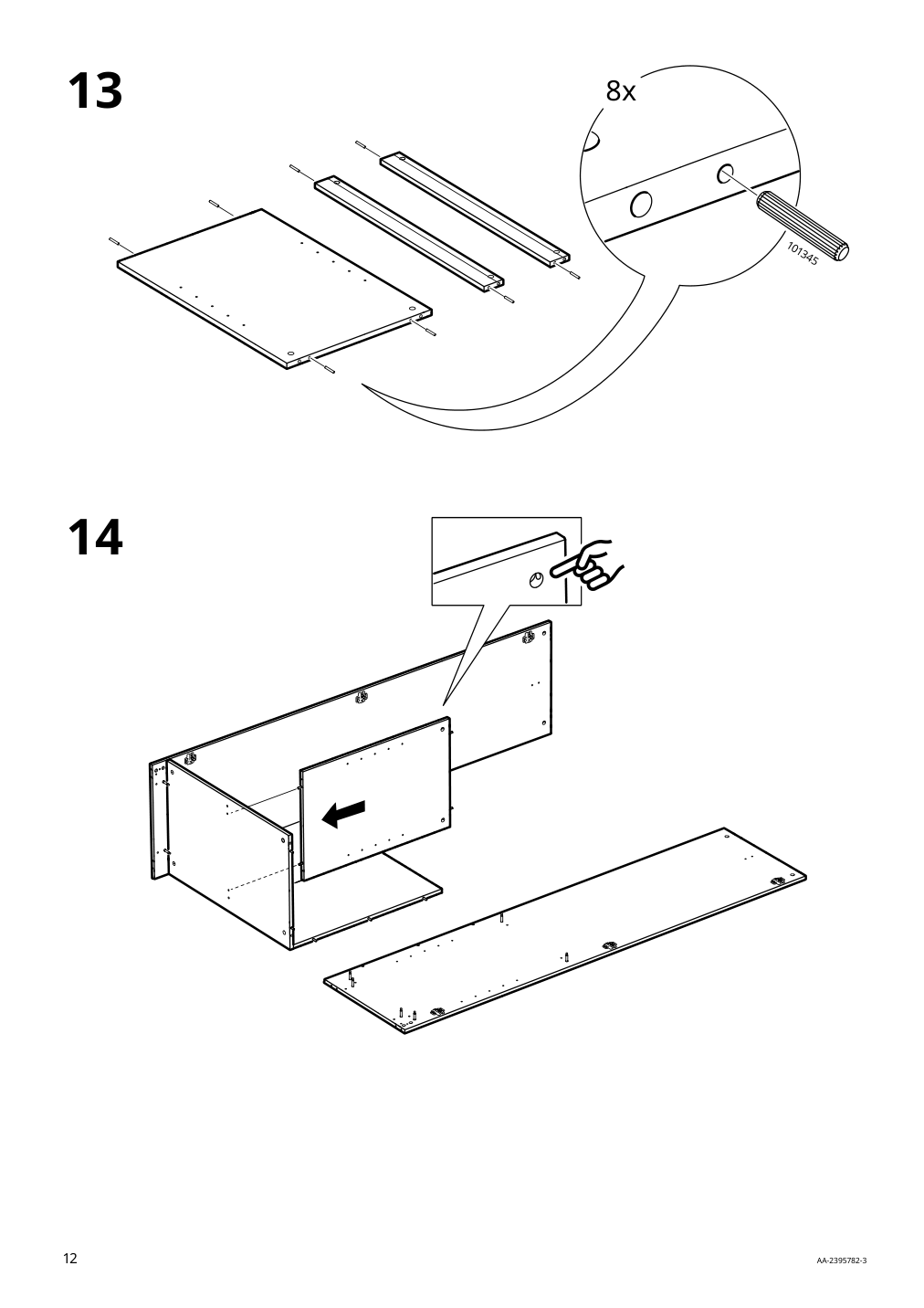 Assembly instructions for IKEA Brimnes wardrobe with 2 doors white | Page 12 - IKEA BRIMNES wardrobe with 2 doors 305.747.99