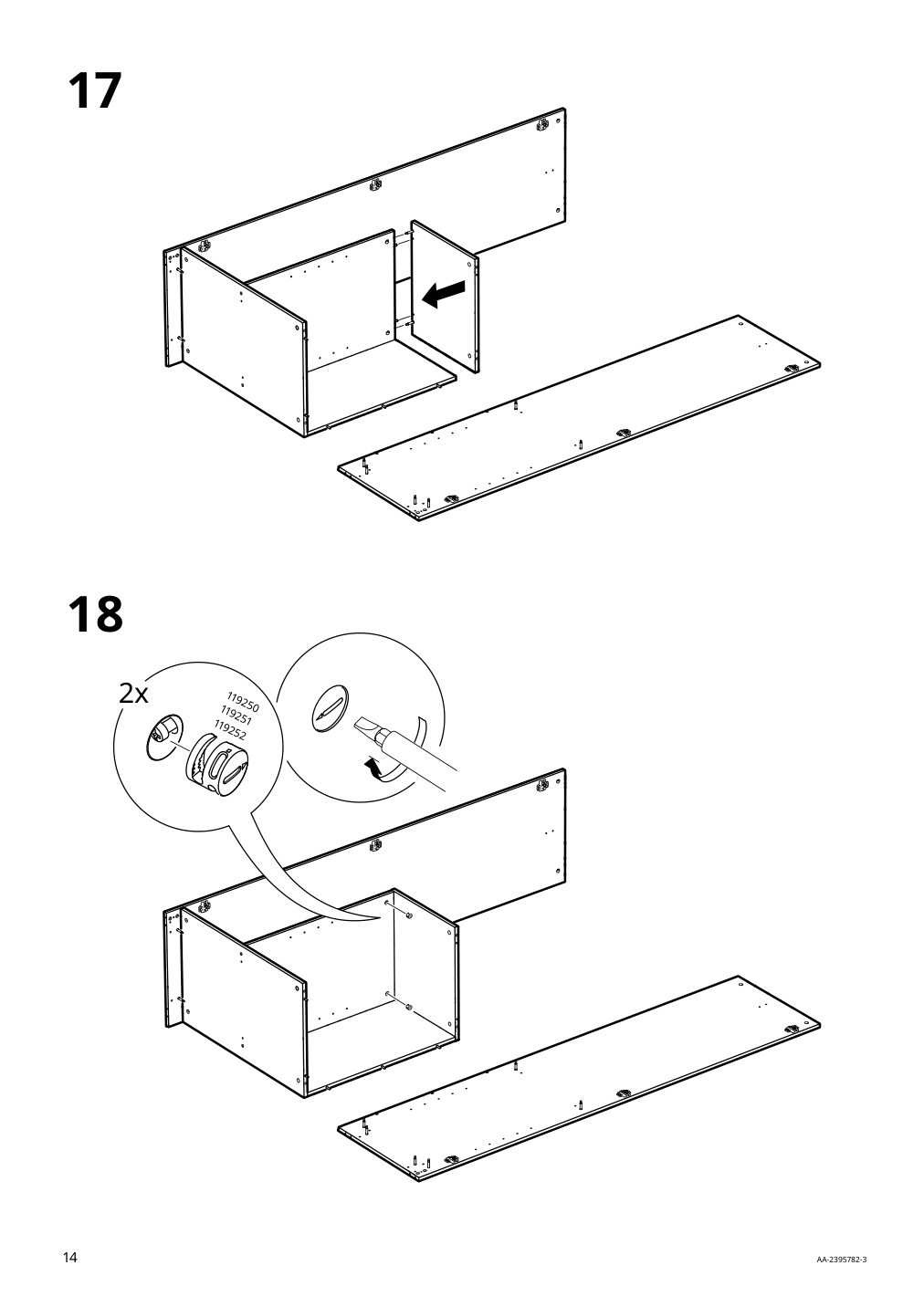 Assembly instructions for IKEA Brimnes wardrobe with 2 doors white | Page 14 - IKEA BRIMNES wardrobe with 2 doors 305.747.99