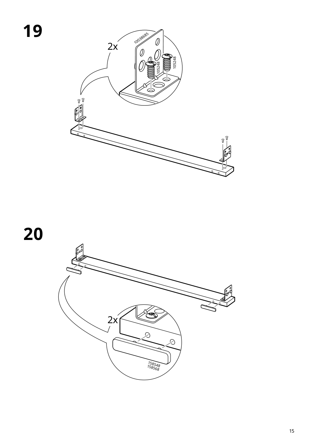 Assembly instructions for IKEA Brimnes wardrobe with 2 doors white | Page 15 - IKEA BRIMNES wardrobe with 2 doors 305.747.99