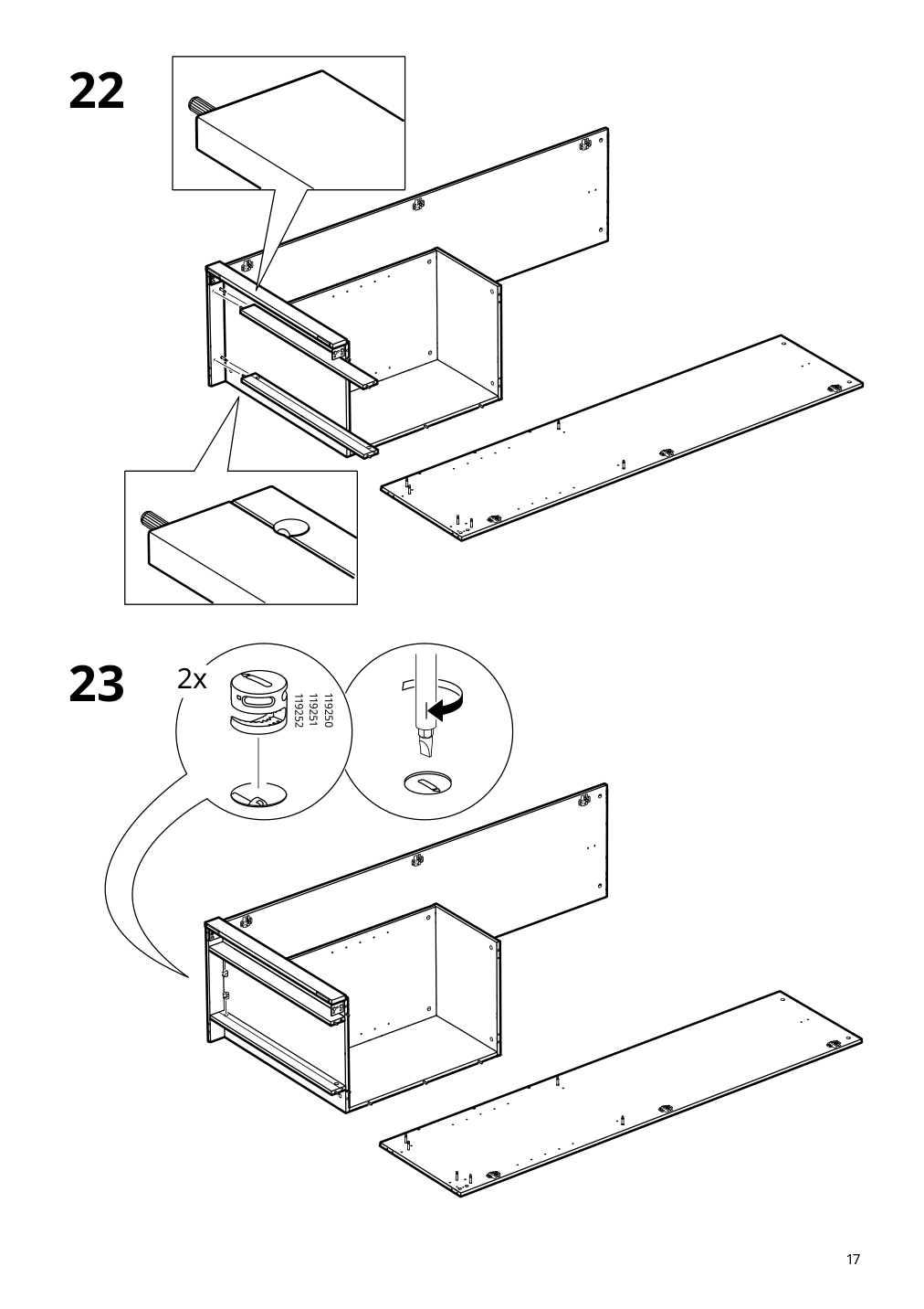 Assembly instructions for IKEA Brimnes wardrobe with 2 doors white | Page 17 - IKEA BRIMNES wardrobe with 2 doors 305.747.99