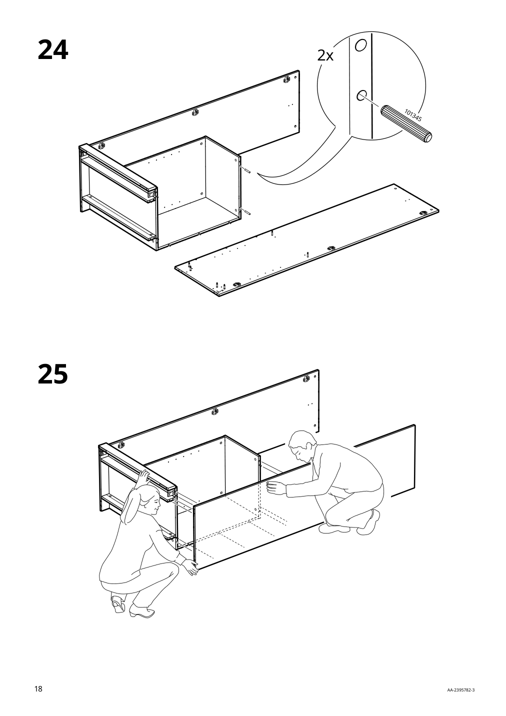 Assembly instructions for IKEA Brimnes wardrobe with 2 doors white | Page 18 - IKEA BRIMNES wardrobe with 2 doors 305.747.99