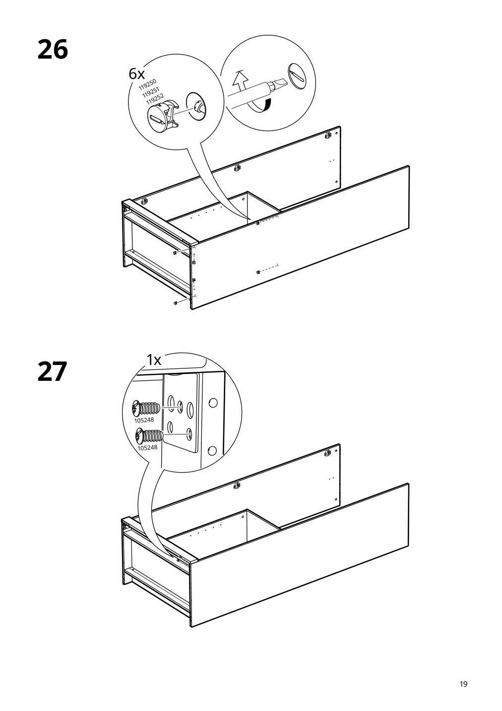 Assembly instructions for IKEA Brimnes wardrobe with 2 doors white | Page 19 - IKEA BRIMNES wardrobe with 2 doors 305.747.99