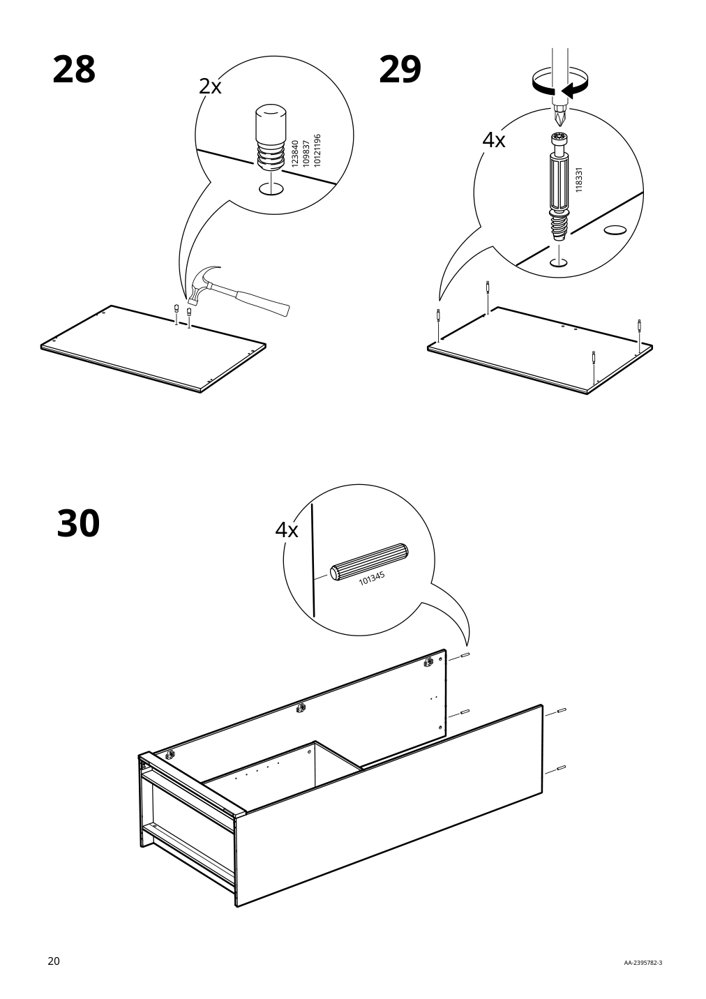 Assembly instructions for IKEA Brimnes wardrobe with 2 doors white | Page 20 - IKEA BRIMNES wardrobe with 2 doors 305.747.99