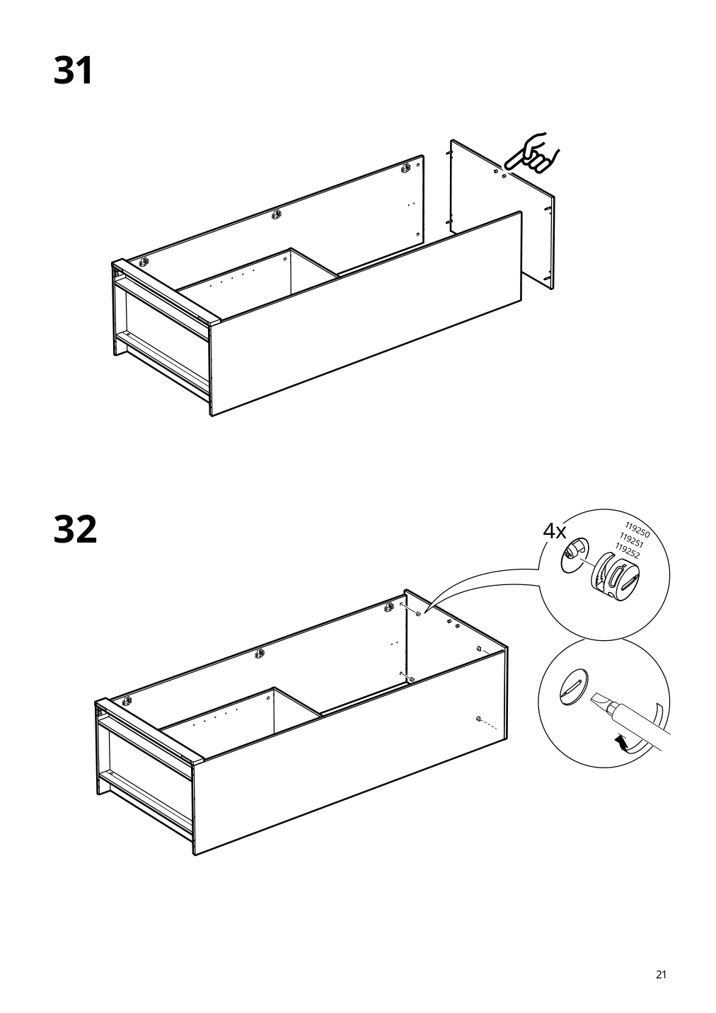 Assembly instructions for IKEA Brimnes wardrobe with 2 doors white | Page 21 - IKEA BRIMNES wardrobe with 2 doors 305.747.99