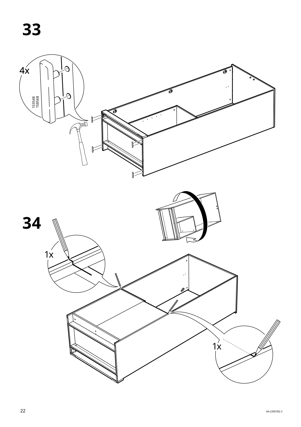 Assembly instructions for IKEA Brimnes wardrobe with 2 doors white | Page 22 - IKEA BRIMNES wardrobe with 2 doors 305.747.99