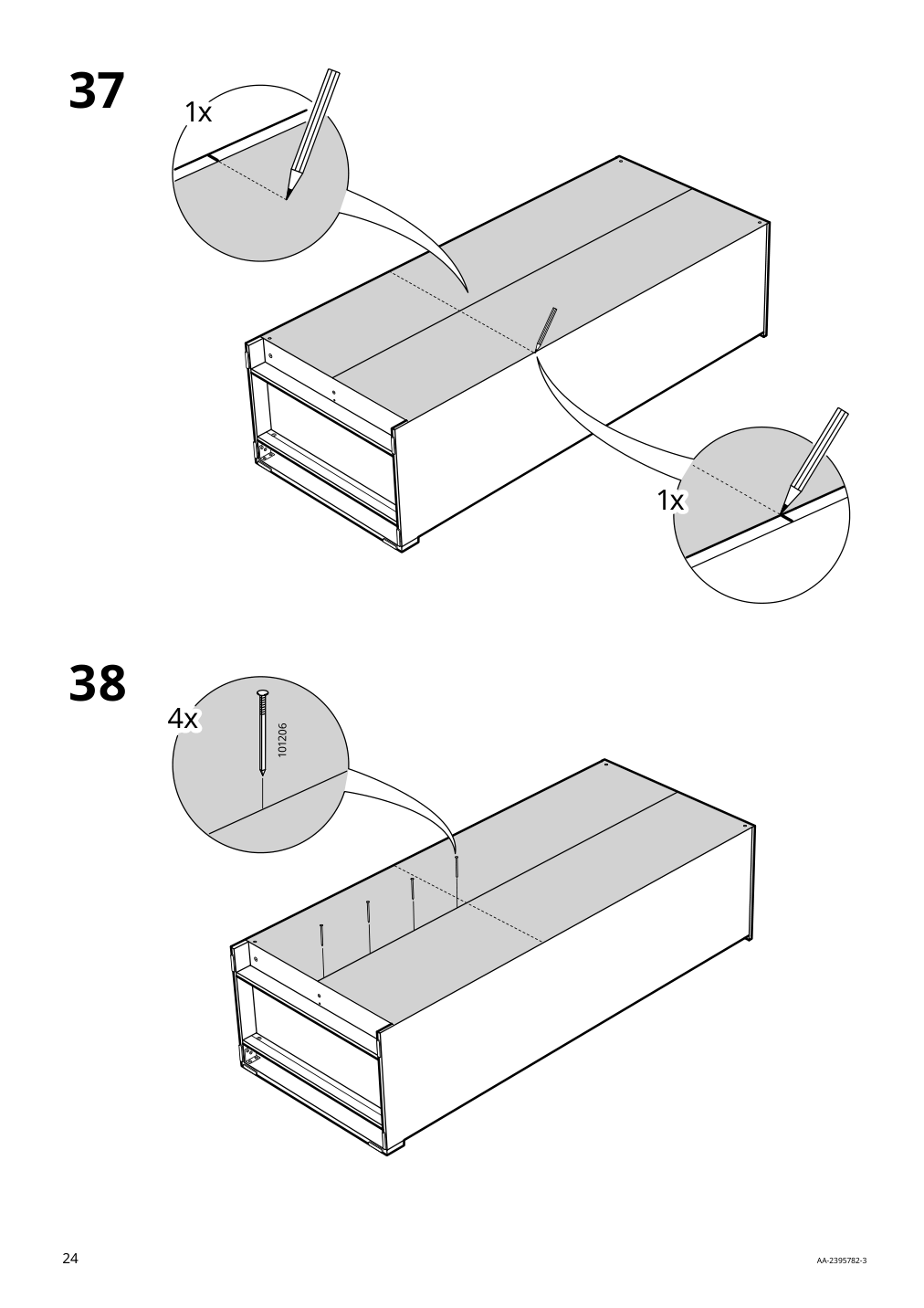 Assembly instructions for IKEA Brimnes wardrobe with 2 doors white | Page 24 - IKEA BRIMNES wardrobe with 2 doors 305.747.99