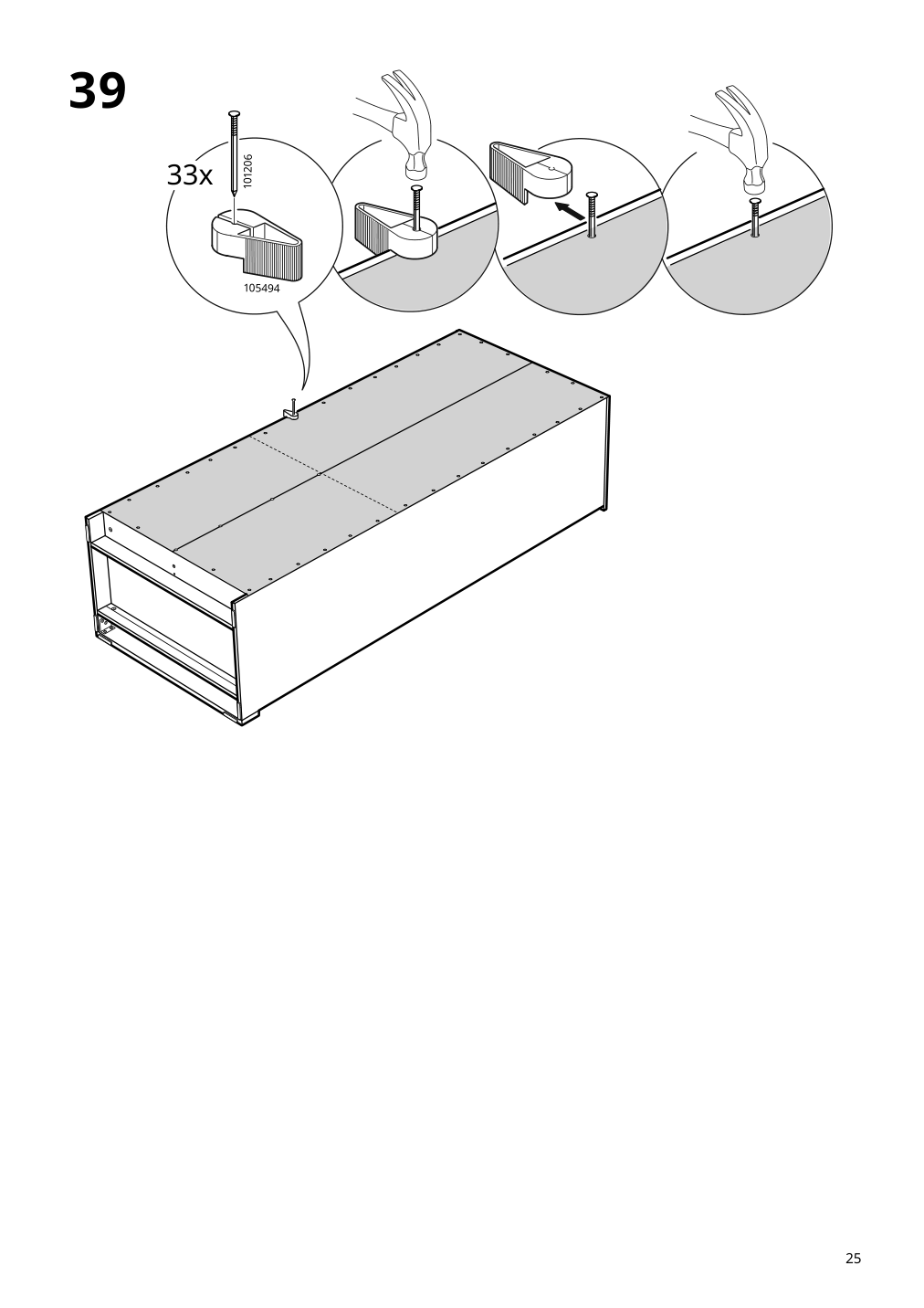 Assembly instructions for IKEA Brimnes wardrobe with 2 doors white | Page 25 - IKEA BRIMNES wardrobe with 2 doors 305.747.99