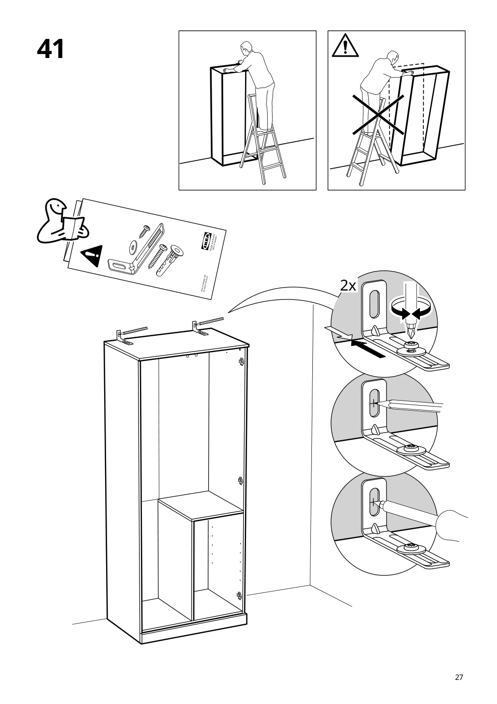 Assembly instructions for IKEA Brimnes wardrobe with 2 doors white | Page 27 - IKEA BRIMNES wardrobe with 2 doors 305.747.99