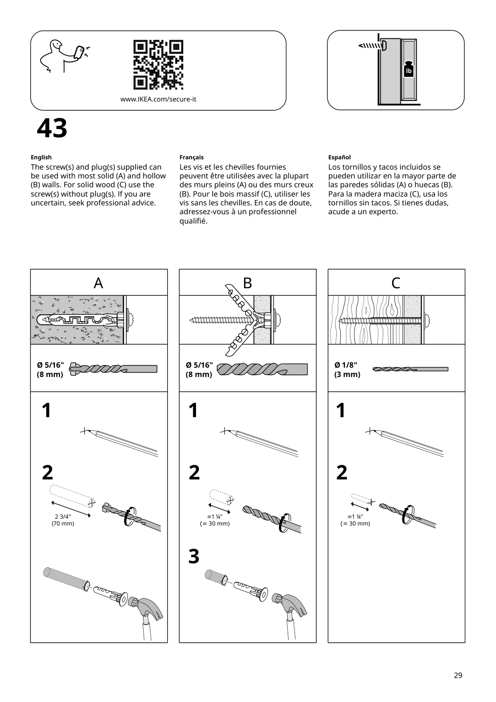 Assembly instructions for IKEA Brimnes wardrobe with 2 doors white | Page 29 - IKEA BRIMNES wardrobe with 2 doors 305.747.99