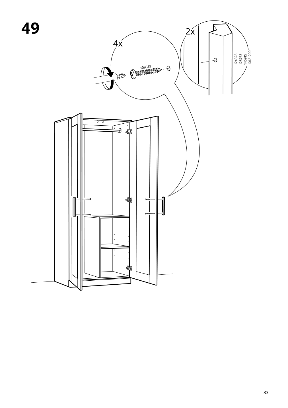 Assembly instructions for IKEA Brimnes wardrobe with 2 doors white | Page 33 - IKEA BRIMNES wardrobe with 2 doors 305.747.99