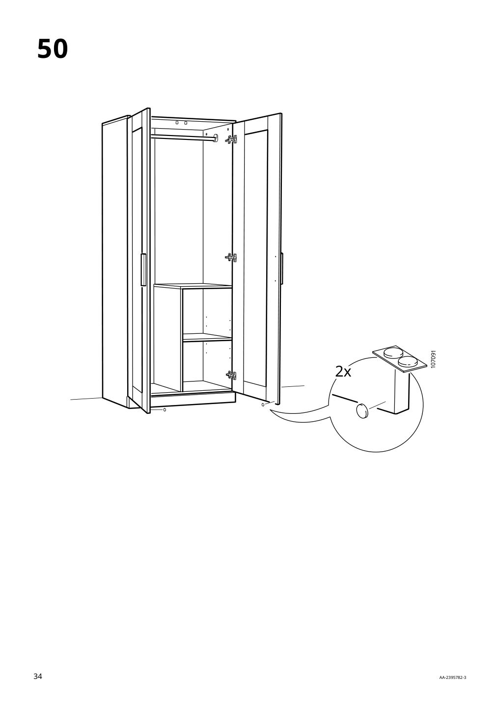 Assembly instructions for IKEA Brimnes wardrobe with 2 doors white | Page 34 - IKEA BRIMNES wardrobe with 2 doors 305.747.99