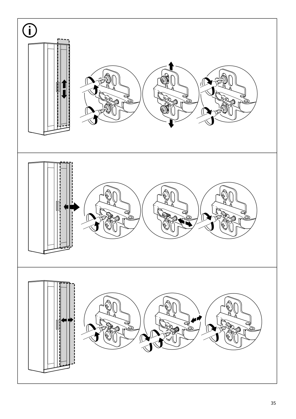 Assembly instructions for IKEA Brimnes wardrobe with 2 doors white | Page 35 - IKEA BRIMNES wardrobe with 2 doors 305.747.99