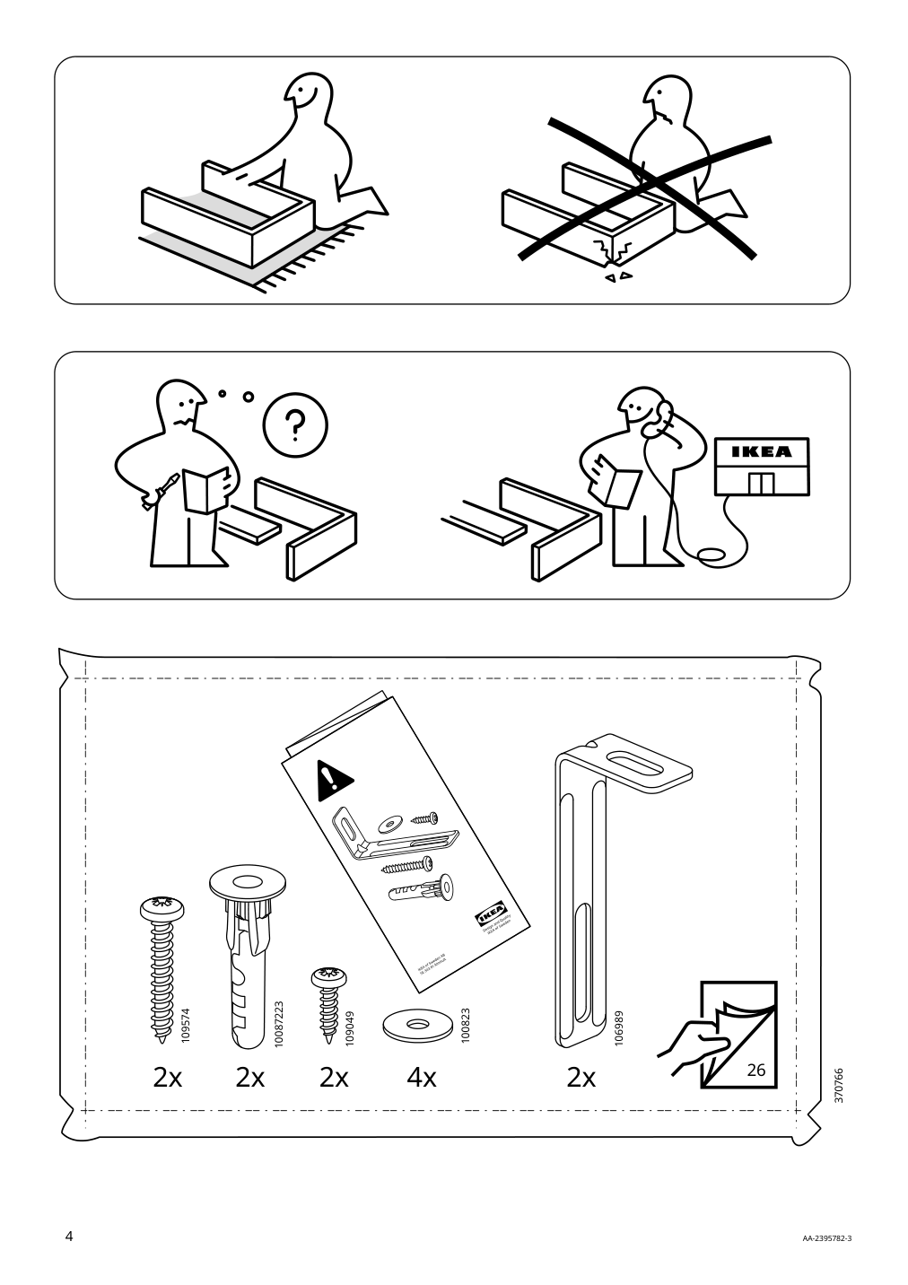 Assembly instructions for IKEA Brimnes wardrobe with 2 doors white | Page 4 - IKEA BRIMNES wardrobe with 2 doors 305.747.99