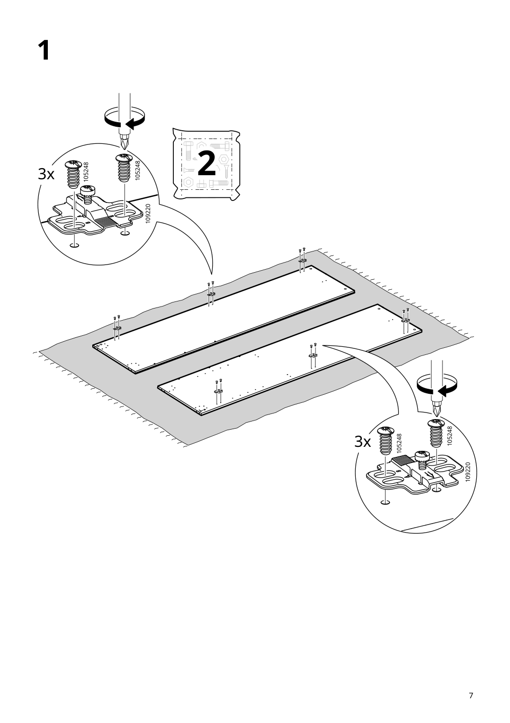 Assembly instructions for IKEA Brimnes wardrobe with 2 doors white | Page 7 - IKEA BRIMNES wardrobe with 2 doors 305.747.99