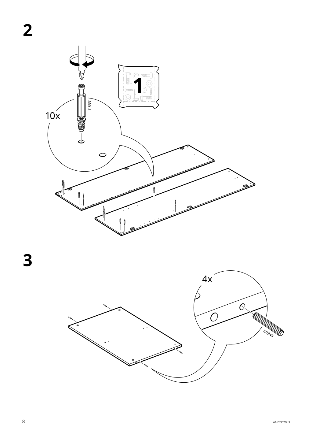 Assembly instructions for IKEA Brimnes wardrobe with 2 doors white | Page 8 - IKEA BRIMNES wardrobe with 2 doors 305.747.99