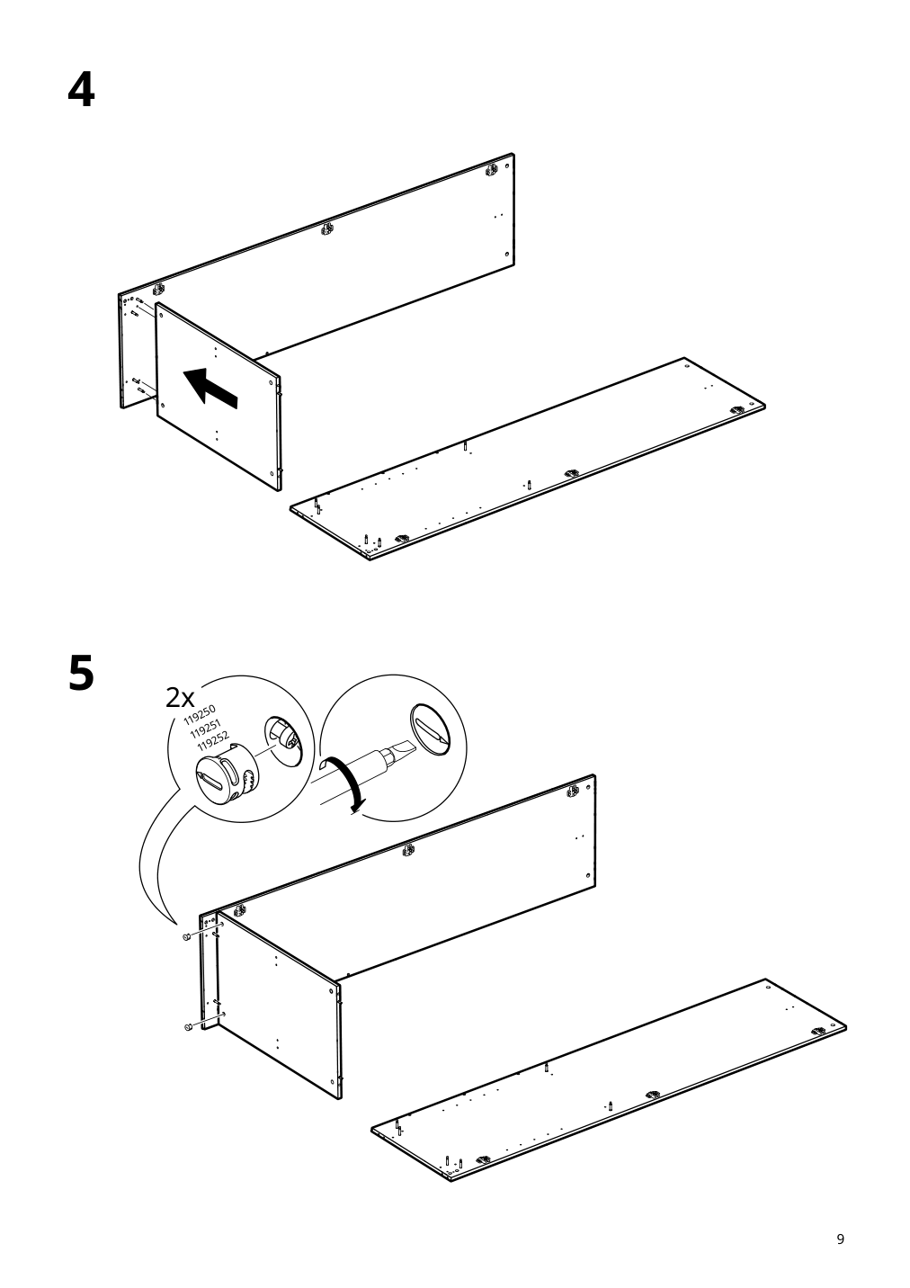 Assembly instructions for IKEA Brimnes wardrobe with 2 doors white | Page 9 - IKEA BRIMNES wardrobe with 2 doors 305.747.99