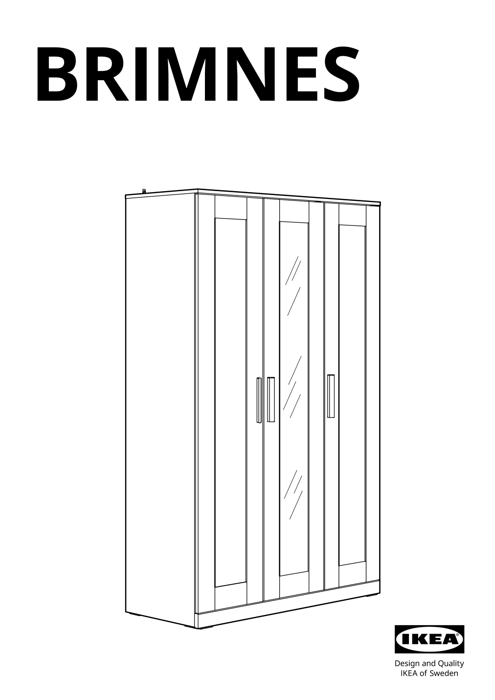 Assembly instructions for IKEA Brimnes wardrobe with 3 doors black | Page 1 - IKEA BRIMNES wardrobe with 3 doors 903.236.04