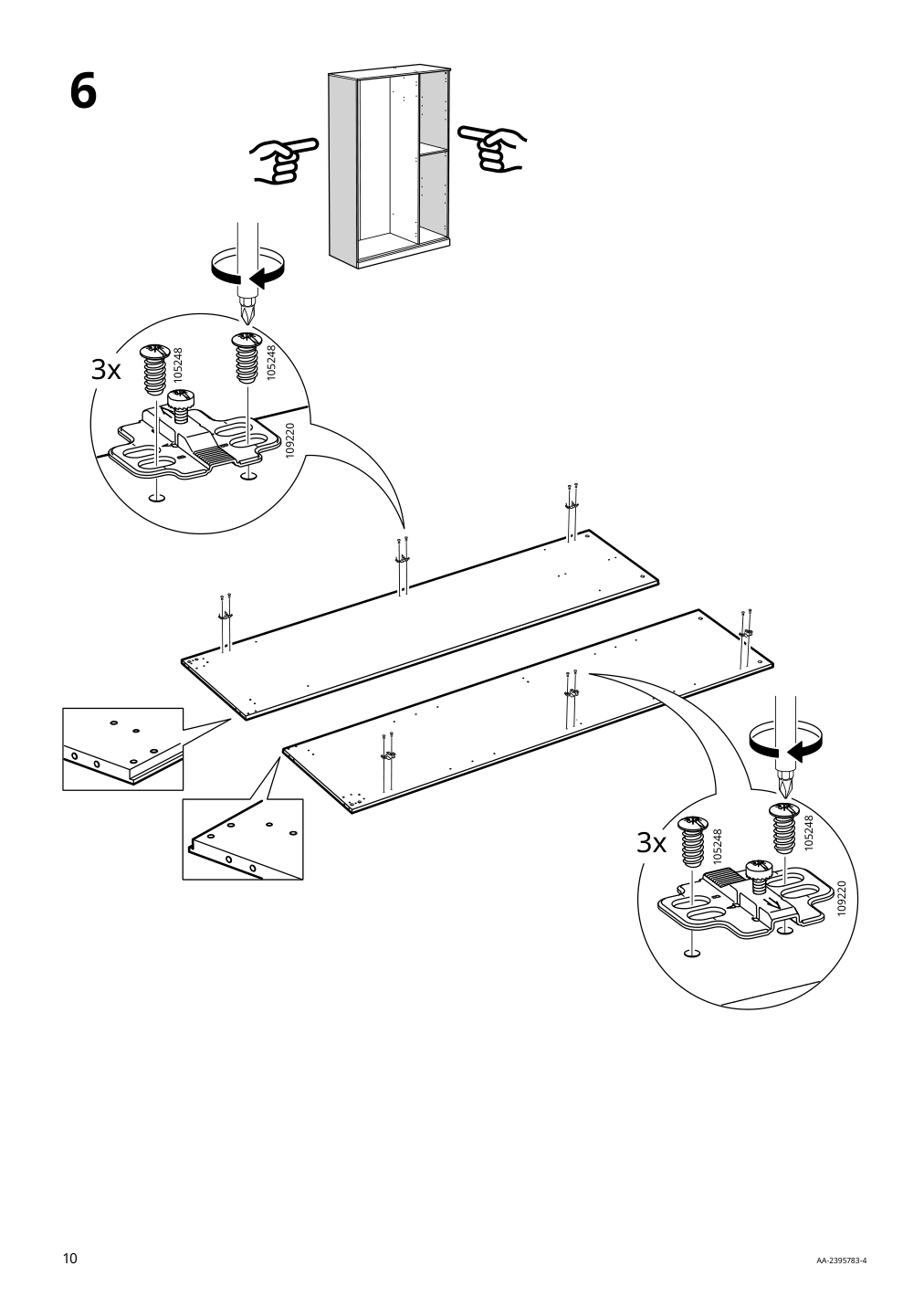 Assembly instructions for IKEA Brimnes wardrobe with 3 doors white | Page 10 - IKEA BRIMNES wardrobe with 3 doors 905.748.00