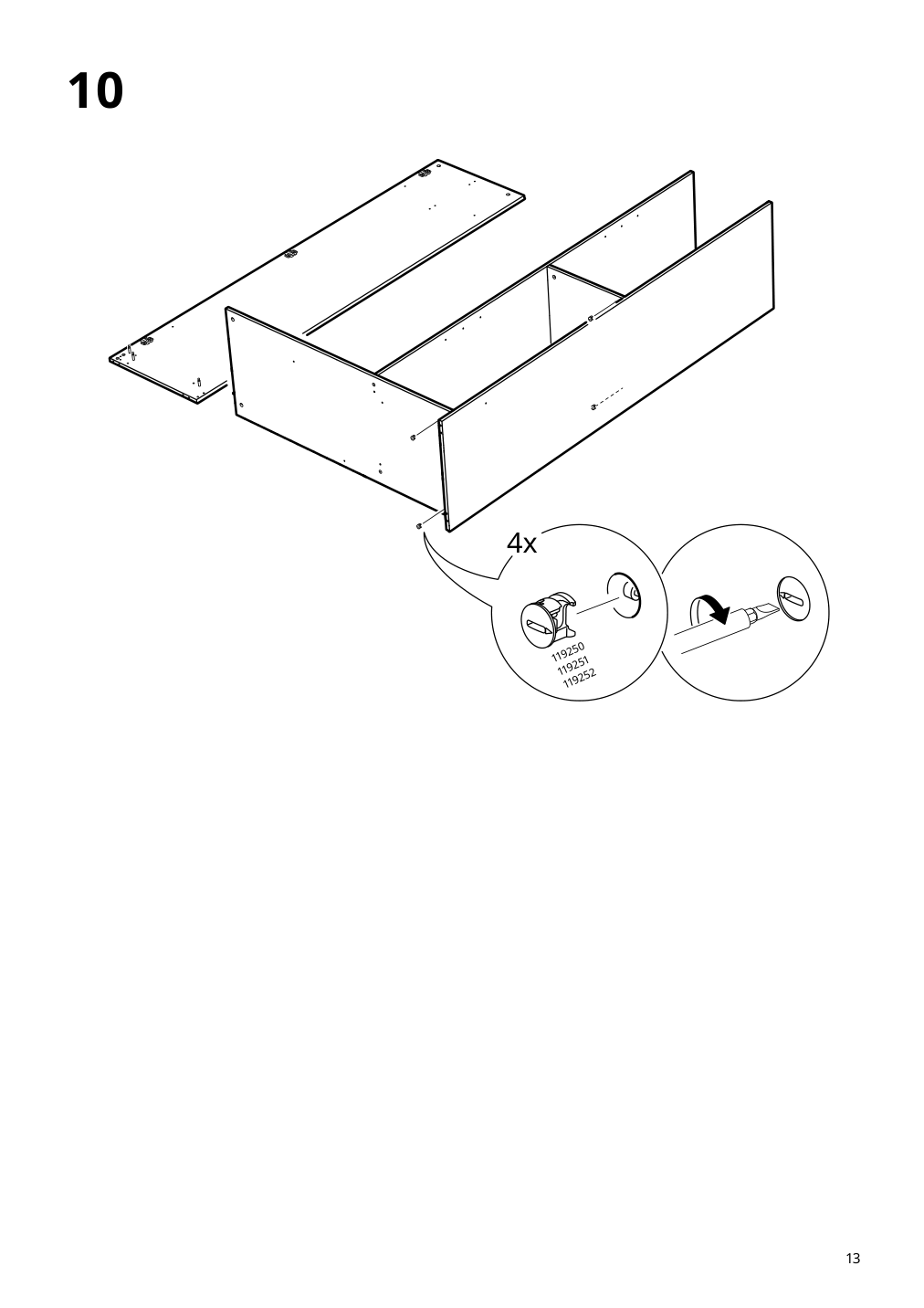 Assembly instructions for IKEA Brimnes wardrobe with 3 doors white | Page 13 - IKEA BRIMNES wardrobe with 3 doors 905.748.00