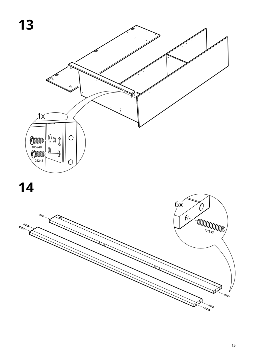 Assembly instructions for IKEA Brimnes wardrobe with 3 doors black | Page 15 - IKEA BRIMNES wardrobe with 3 doors 903.236.04