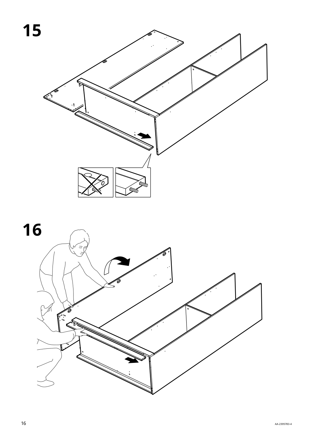 Assembly instructions for IKEA Brimnes wardrobe with 3 doors white | Page 16 - IKEA BRIMNES wardrobe with 3 doors 905.748.00