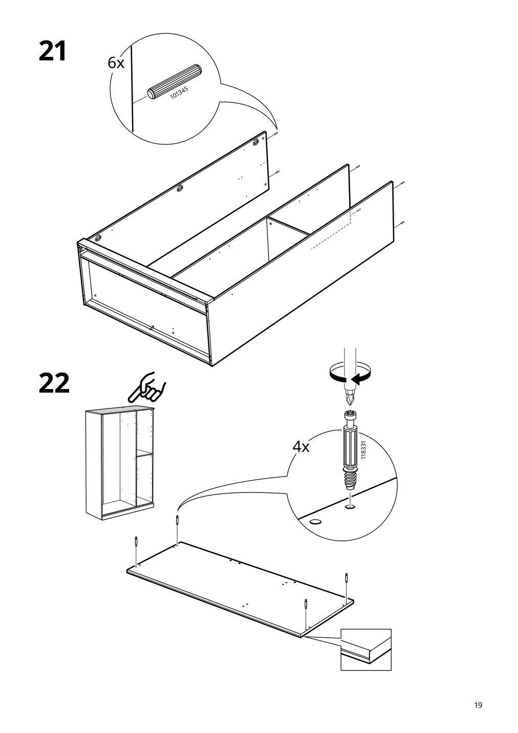 Assembly instructions for IKEA Brimnes wardrobe with 3 doors white | Page 19 - IKEA BRIMNES wardrobe with 3 doors 905.748.00