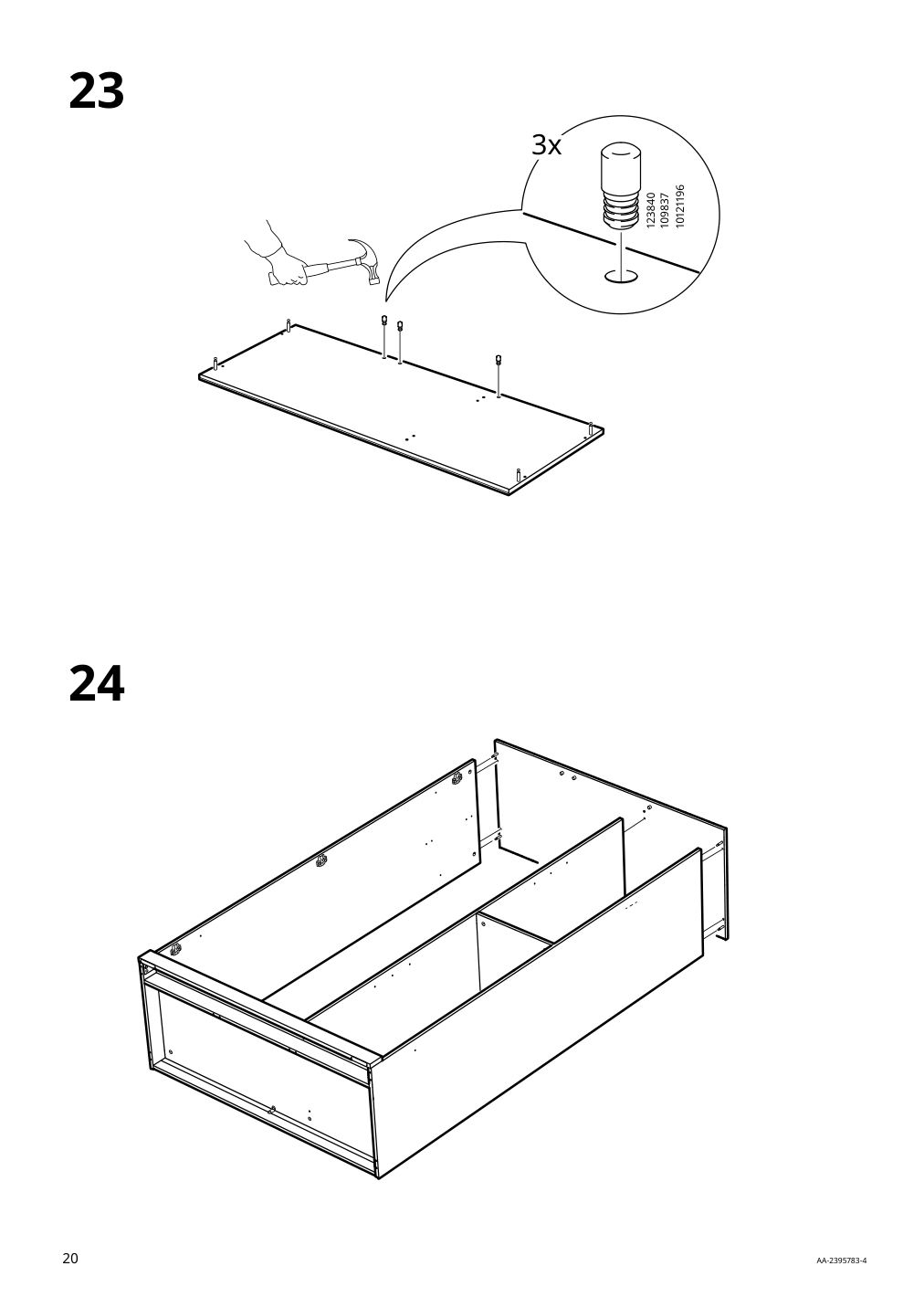 Assembly instructions for IKEA Brimnes wardrobe with 3 doors black | Page 20 - IKEA BRIMNES wardrobe with 3 doors 903.236.04