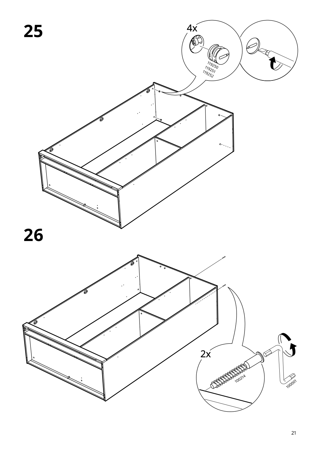 Assembly instructions for IKEA Brimnes wardrobe with 3 doors white | Page 21 - IKEA BRIMNES wardrobe with 3 doors 905.748.00