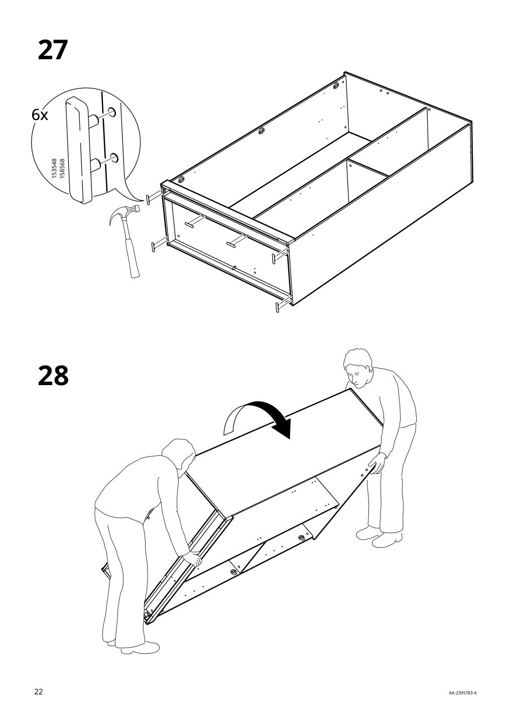 Assembly instructions for IKEA Brimnes wardrobe with 3 doors black | Page 22 - IKEA BRIMNES wardrobe with 3 doors 903.236.04