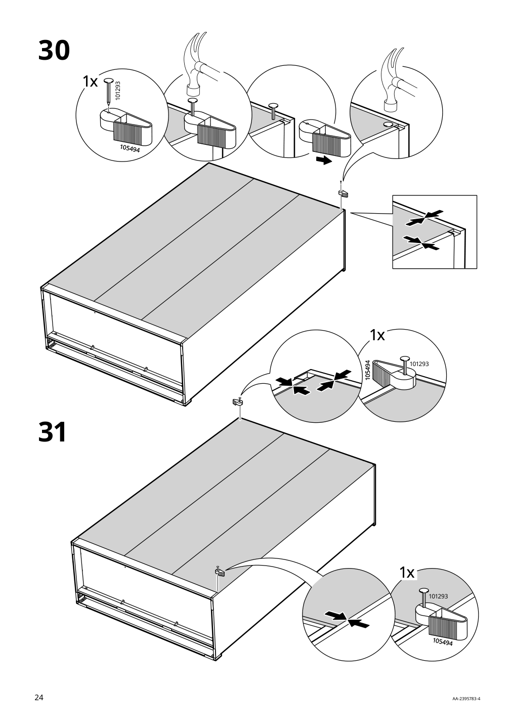 Assembly instructions for IKEA Brimnes wardrobe with 3 doors white | Page 24 - IKEA BRIMNES wardrobe with 3 doors 905.748.00