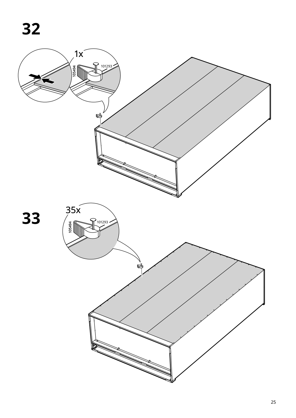 Assembly instructions for IKEA Brimnes wardrobe with 3 doors white | Page 25 - IKEA BRIMNES wardrobe with 3 doors 905.748.00