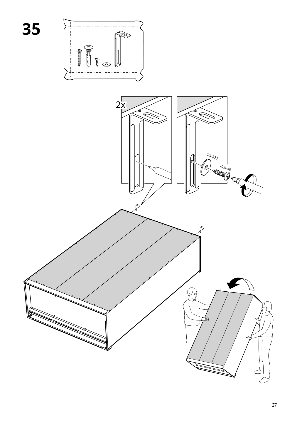 Assembly instructions for IKEA Brimnes wardrobe with 3 doors white | Page 27 - IKEA BRIMNES wardrobe with 3 doors 905.748.00