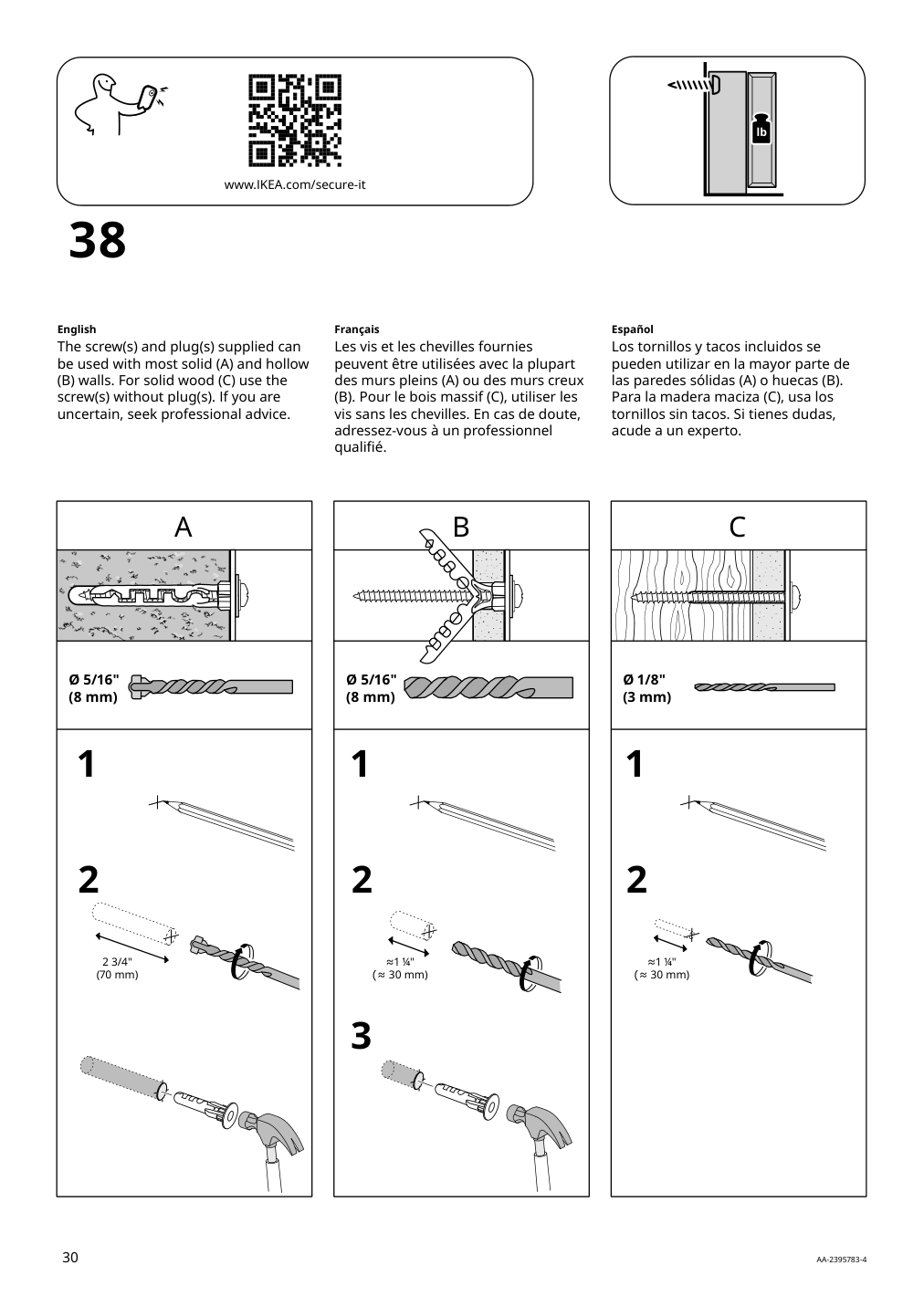 Assembly instructions for IKEA Brimnes wardrobe with 3 doors black | Page 30 - IKEA BRIMNES wardrobe with 3 doors 903.236.04