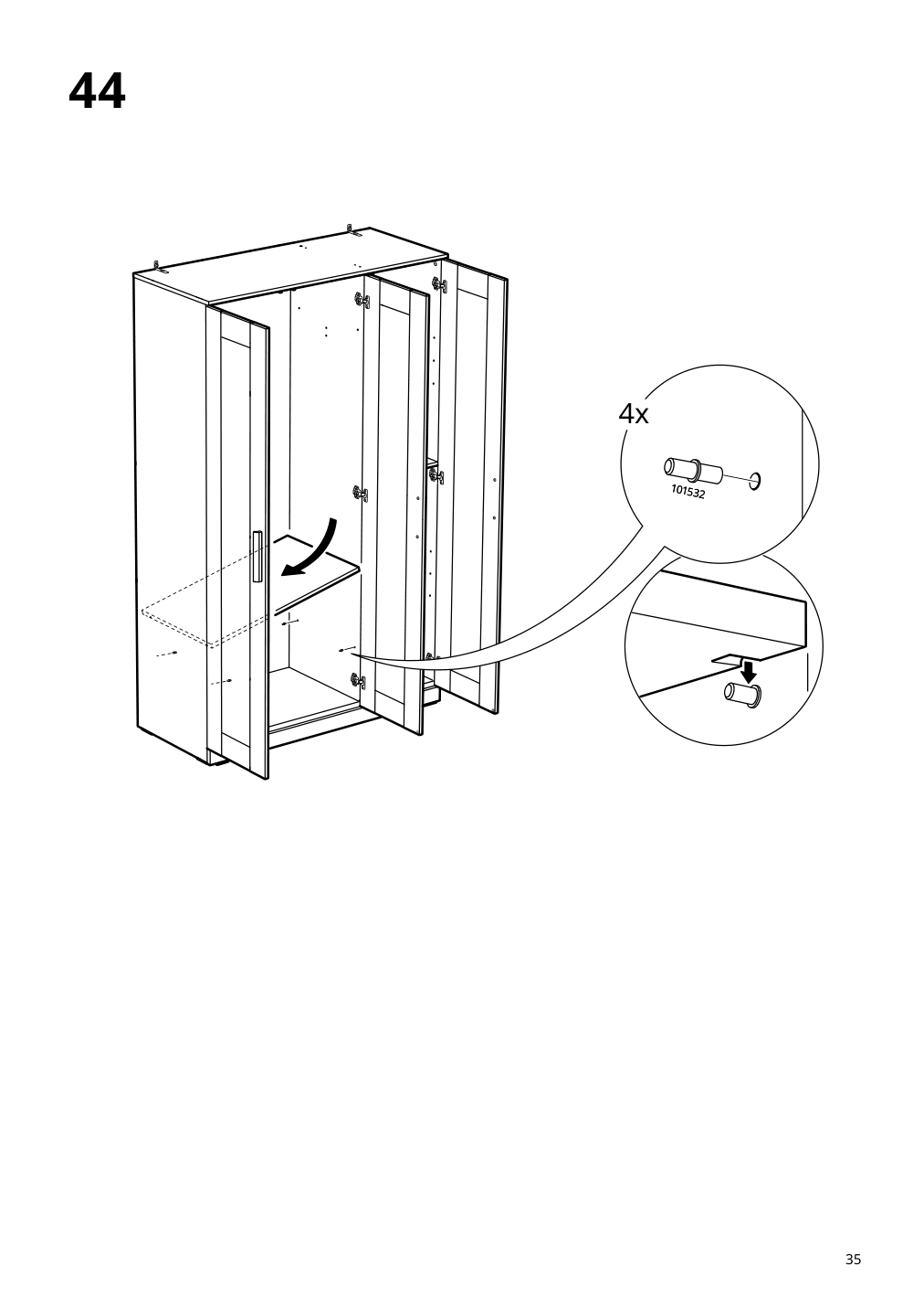 Assembly instructions for IKEA Brimnes wardrobe with 3 doors black | Page 35 - IKEA BRIMNES wardrobe with 3 doors 903.236.04