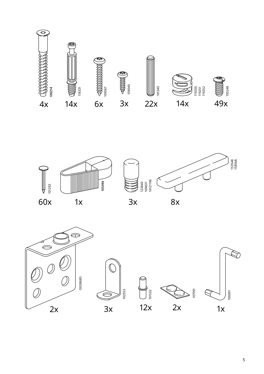 Assembly instructions for IKEA Brimnes wardrobe with 3 doors black | Page 5 - IKEA BRIMNES wardrobe with 3 doors 903.236.04