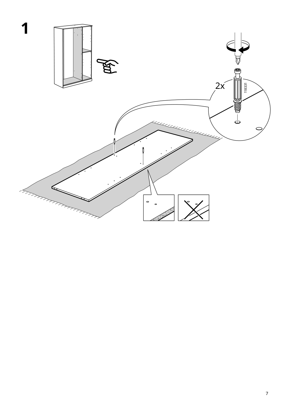 Assembly instructions for IKEA Brimnes wardrobe with 3 doors white | Page 7 - IKEA BRIMNES wardrobe with 3 doors 905.748.00