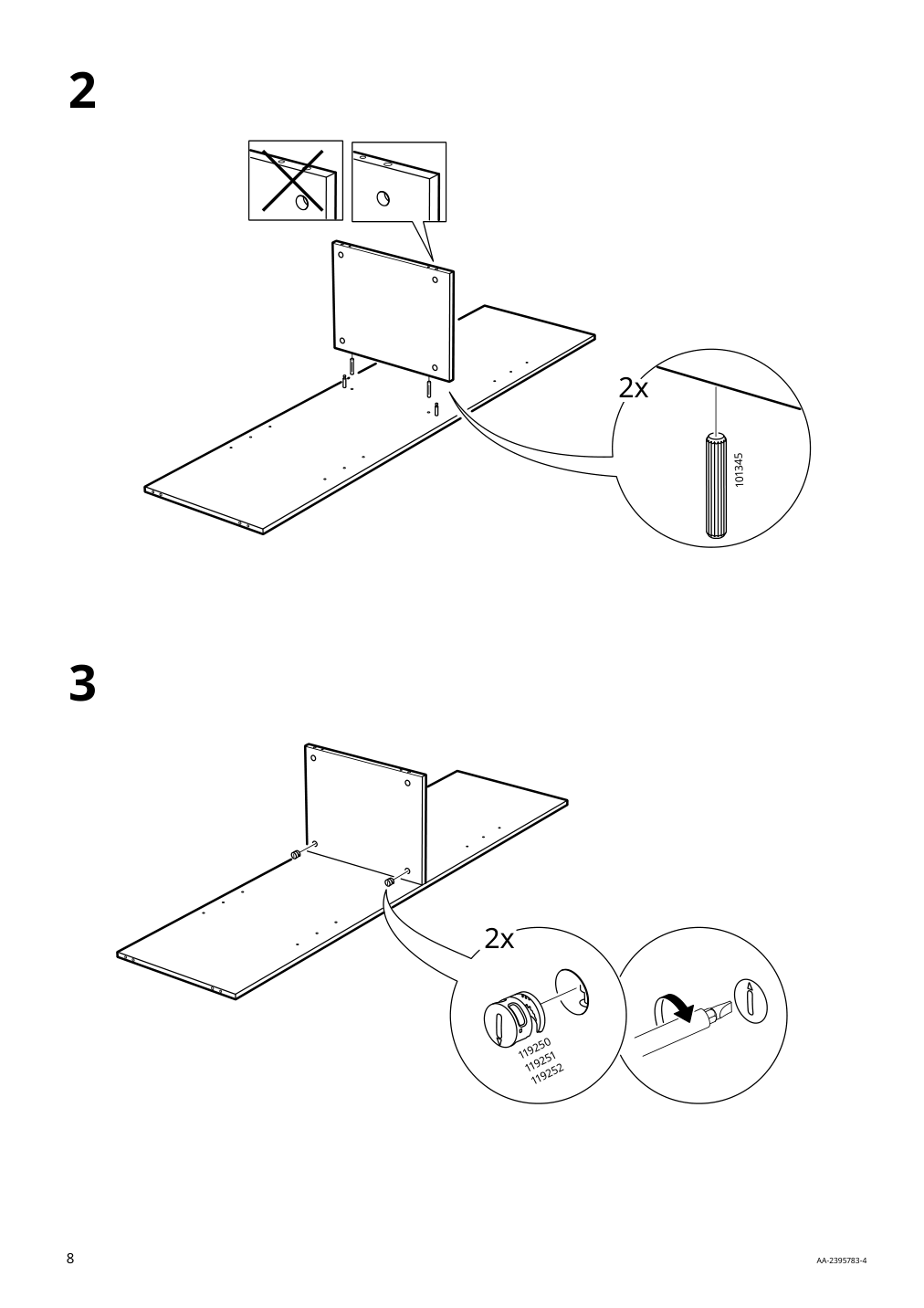 Assembly instructions for IKEA Brimnes wardrobe with 3 doors white | Page 8 - IKEA BRIMNES wardrobe with 3 doors 905.748.00