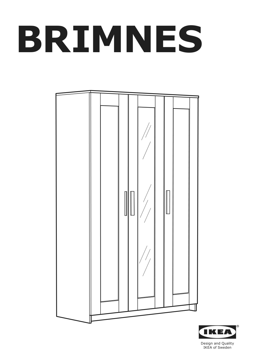 Assembly instructions for IKEA Brimnes wardrobe with 3 doors white | Page 1 - IKEA BRIMNES wardrobe with 3 doors 702.458.53