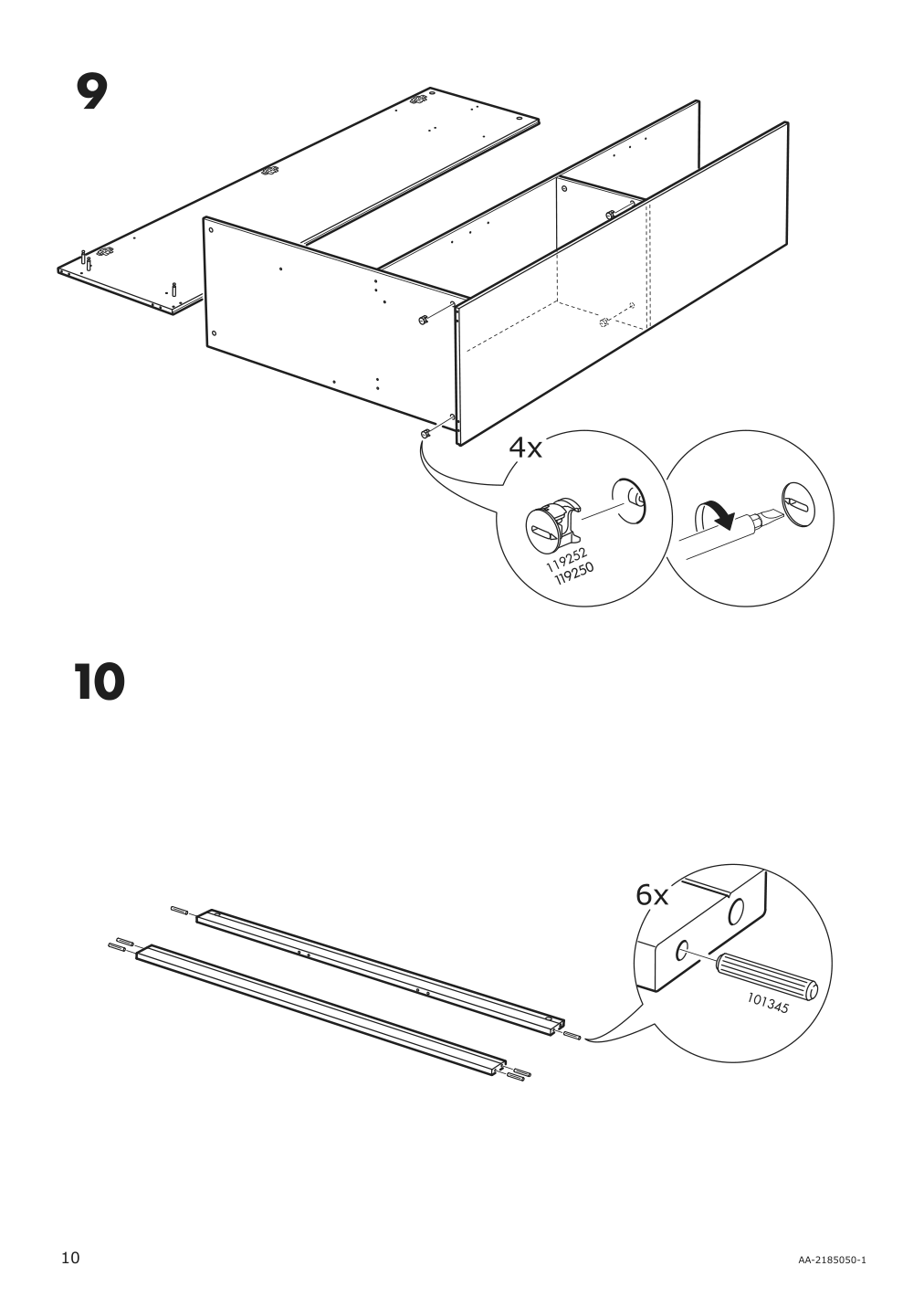 Assembly instructions for IKEA Brimnes wardrobe with 3 doors white | Page 10 - IKEA BRIMNES wardrobe with 3 doors 702.458.53