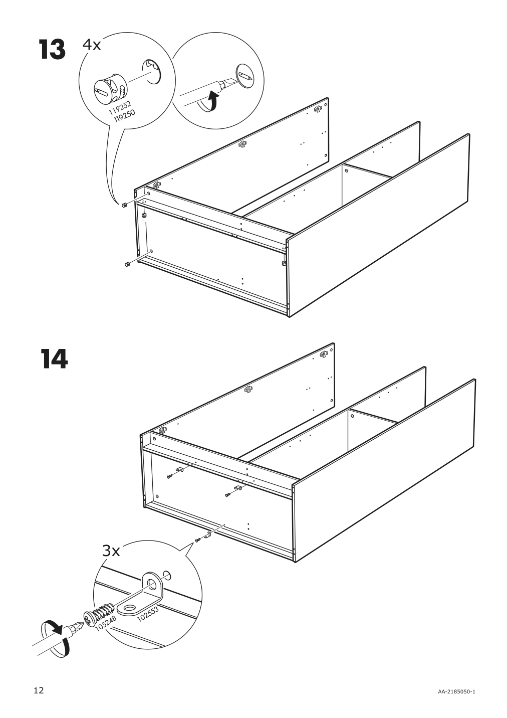 Assembly instructions for IKEA Brimnes wardrobe with 3 doors white | Page 12 - IKEA BRIMNES wardrobe with 3 doors 702.458.53