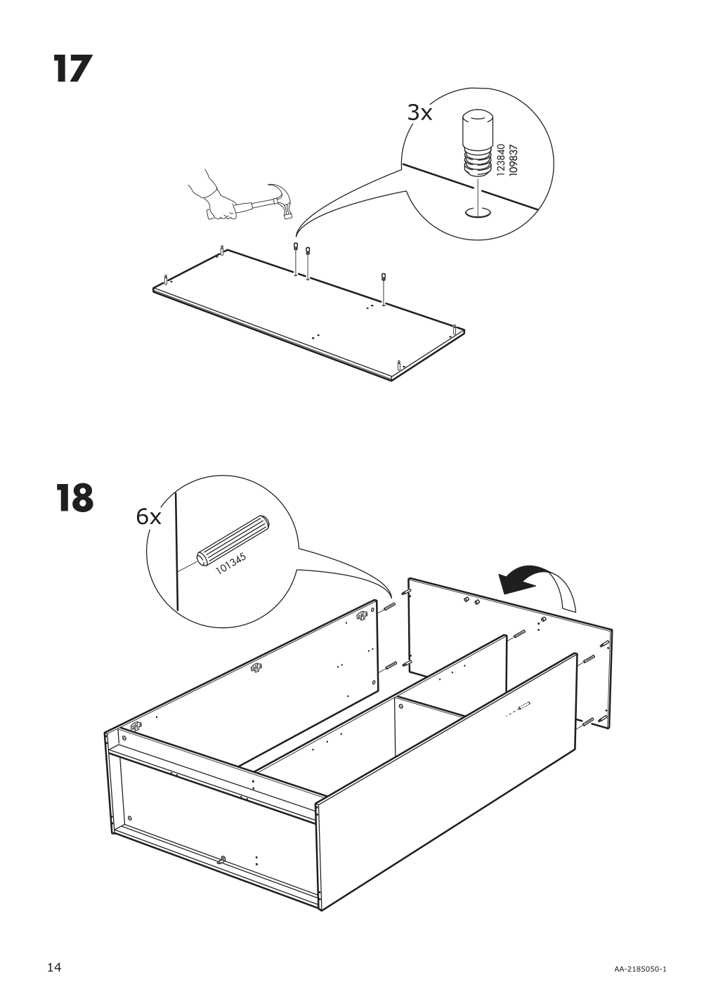 Assembly instructions for IKEA Brimnes wardrobe with 3 doors white | Page 14 - IKEA BRIMNES wardrobe with 3 doors 702.458.53