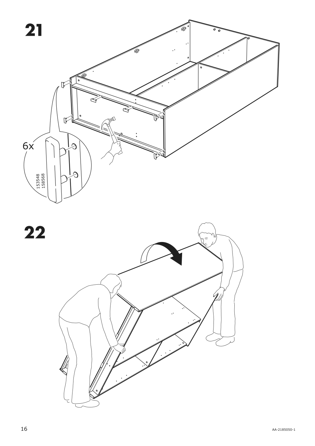 Assembly instructions for IKEA Brimnes wardrobe with 3 doors white | Page 16 - IKEA BRIMNES wardrobe with 3 doors 702.458.53