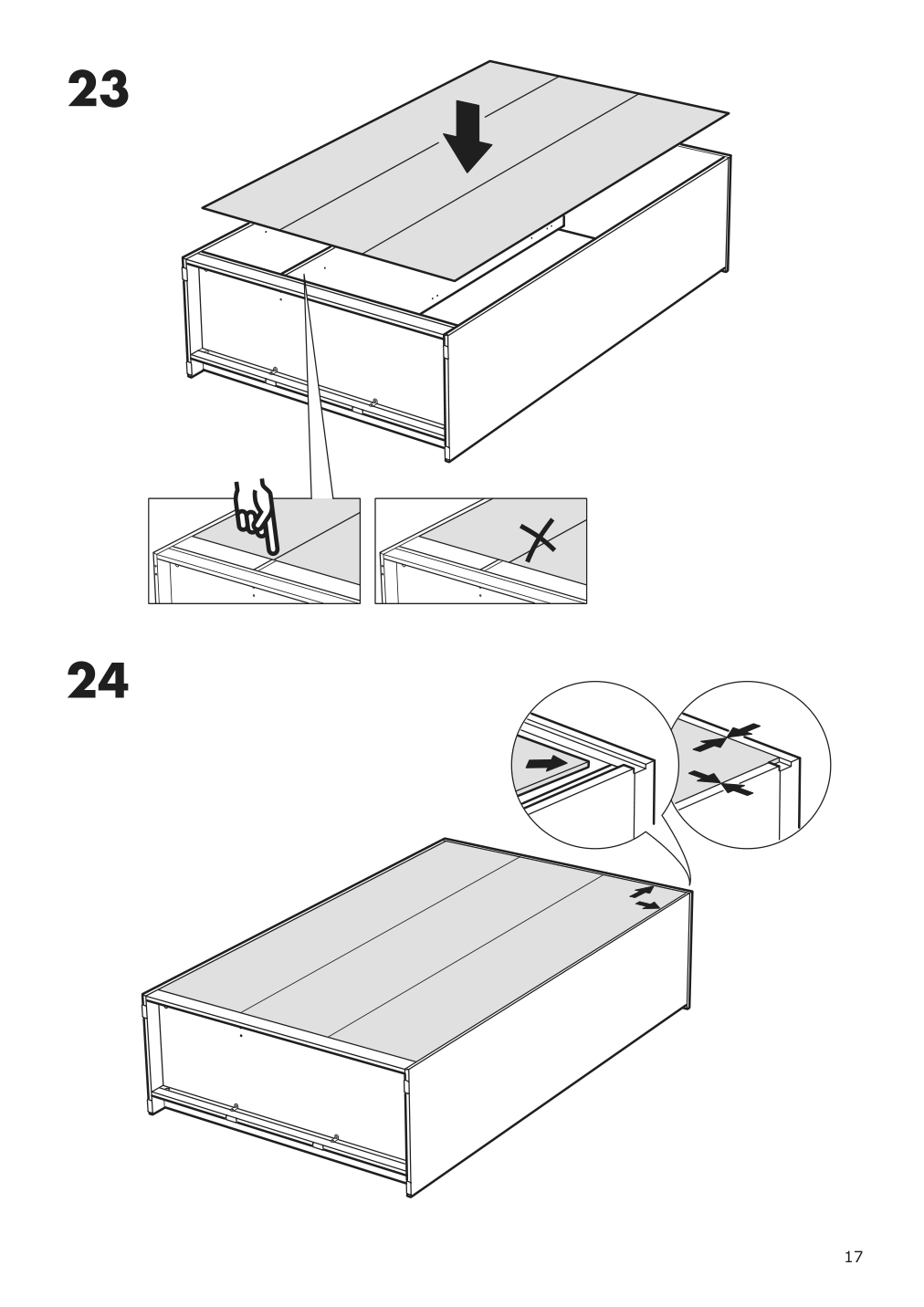 Assembly instructions for IKEA Brimnes wardrobe with 3 doors white | Page 17 - IKEA BRIMNES wardrobe with 3 doors 702.458.53