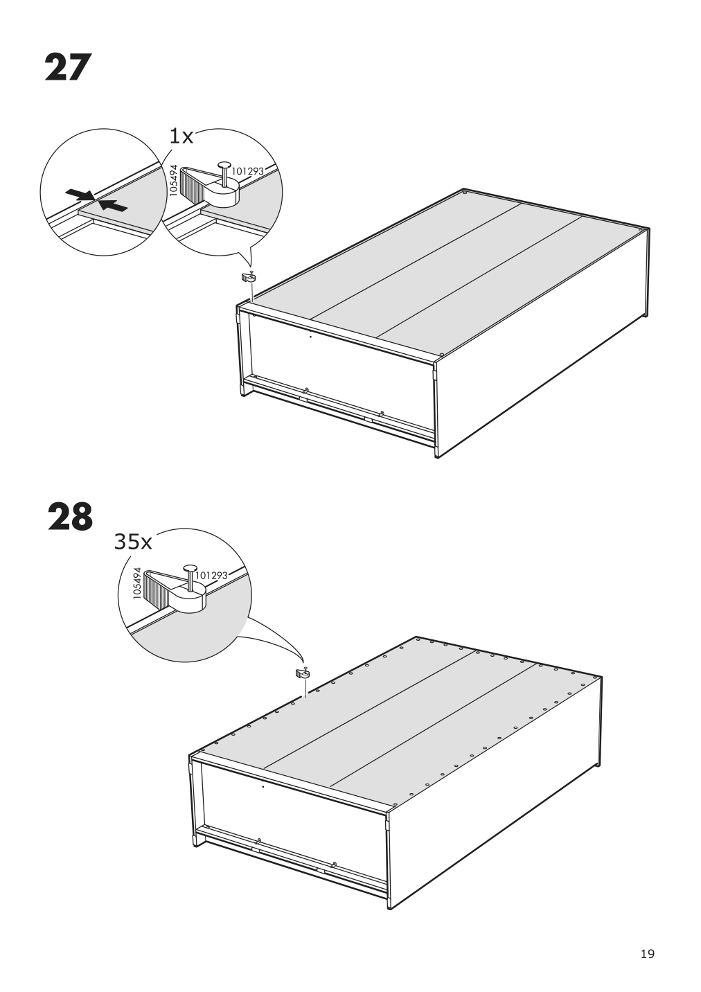 Assembly instructions for IKEA Brimnes wardrobe with 3 doors white | Page 19 - IKEA BRIMNES wardrobe with 3 doors 702.458.53