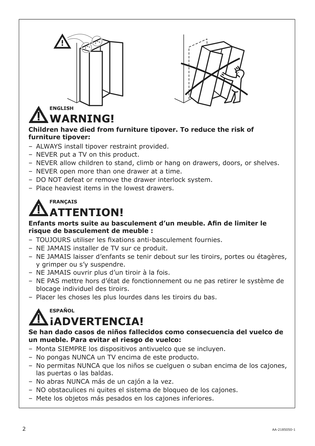 Assembly instructions for IKEA Brimnes wardrobe with 3 doors white | Page 2 - IKEA BRIMNES wardrobe with 3 doors 702.458.53