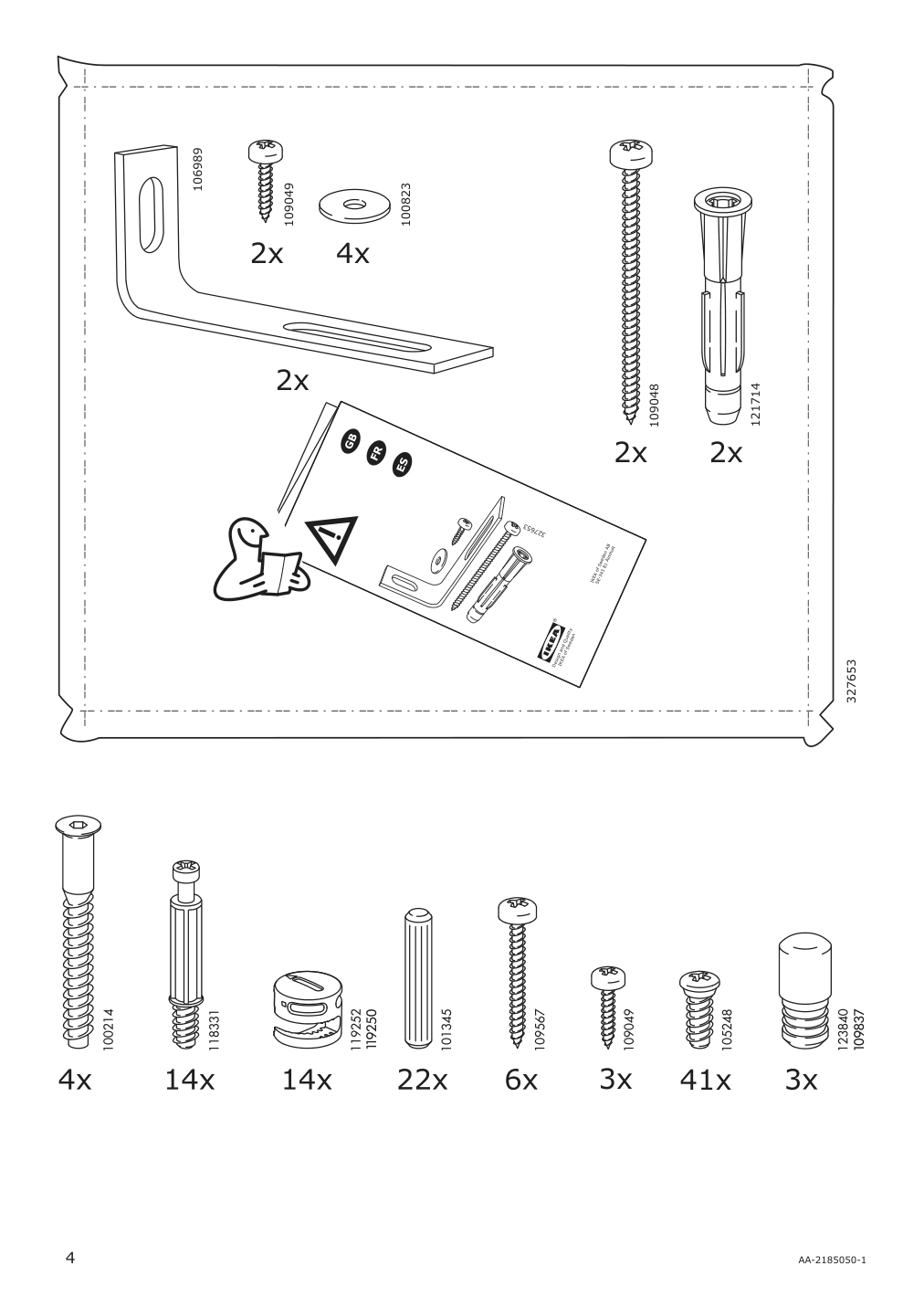 Assembly instructions for IKEA Brimnes wardrobe with 3 doors white | Page 4 - IKEA BRIMNES wardrobe with 3 doors 702.458.53