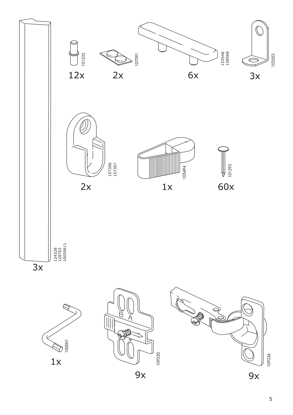 Assembly instructions for IKEA Brimnes wardrobe with 3 doors white | Page 5 - IKEA BRIMNES wardrobe with 3 doors 702.458.53