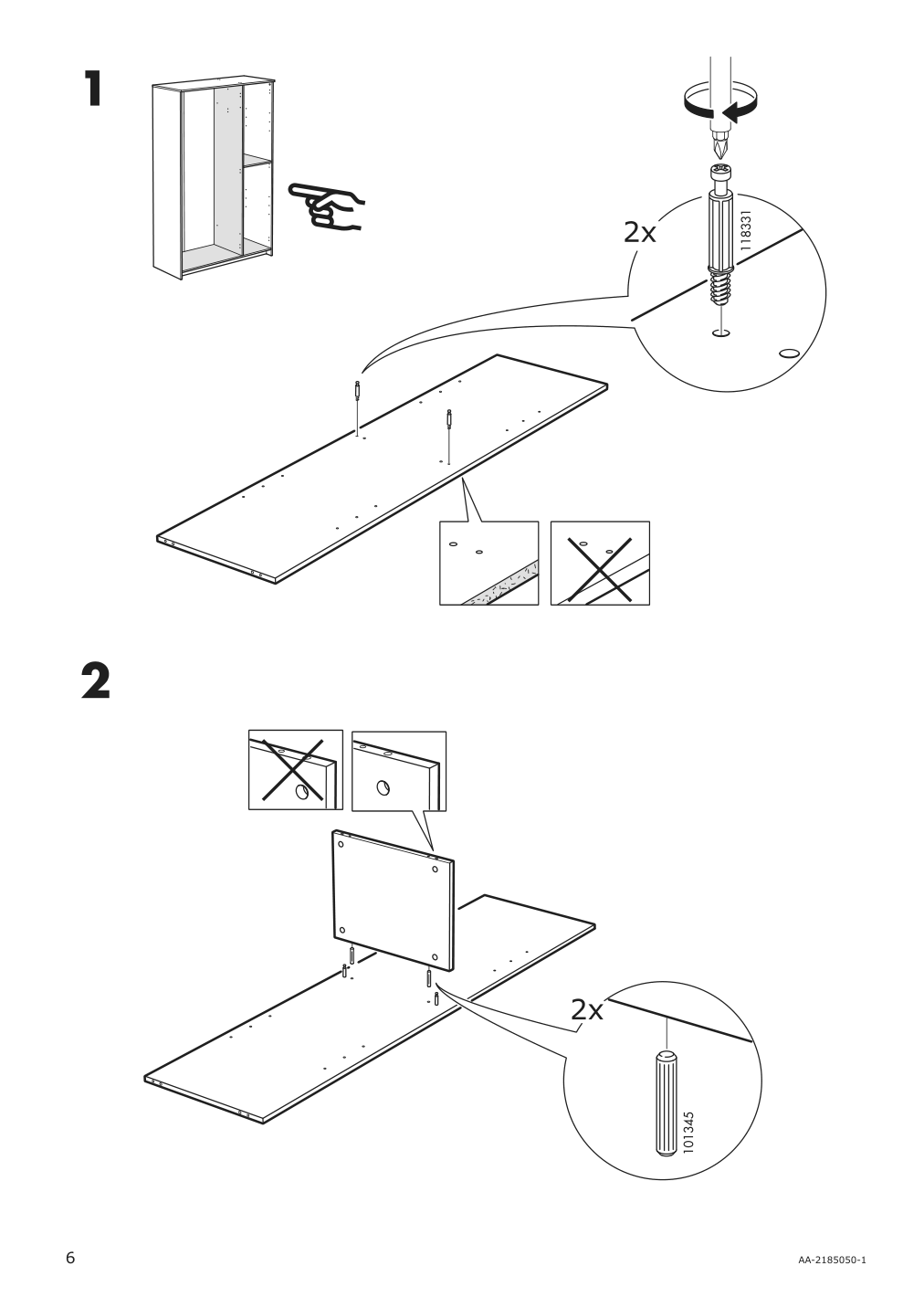 Assembly instructions for IKEA Brimnes wardrobe with 3 doors white | Page 6 - IKEA BRIMNES wardrobe with 3 doors 702.458.53