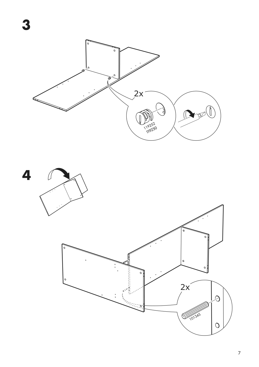 Assembly instructions for IKEA Brimnes wardrobe with 3 doors white | Page 7 - IKEA BRIMNES wardrobe with 3 doors 702.458.53